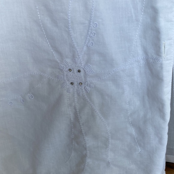 N&P Bright White Cotton/Linen Boxy Top Size XL - Picture 2 of 11